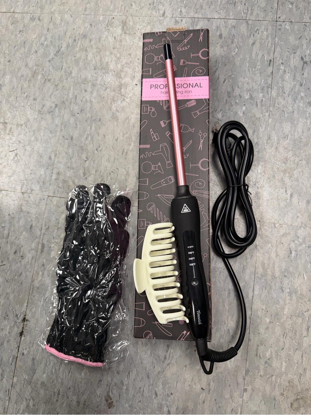 Youuish 3/8 inch small curling iron with glove and clip